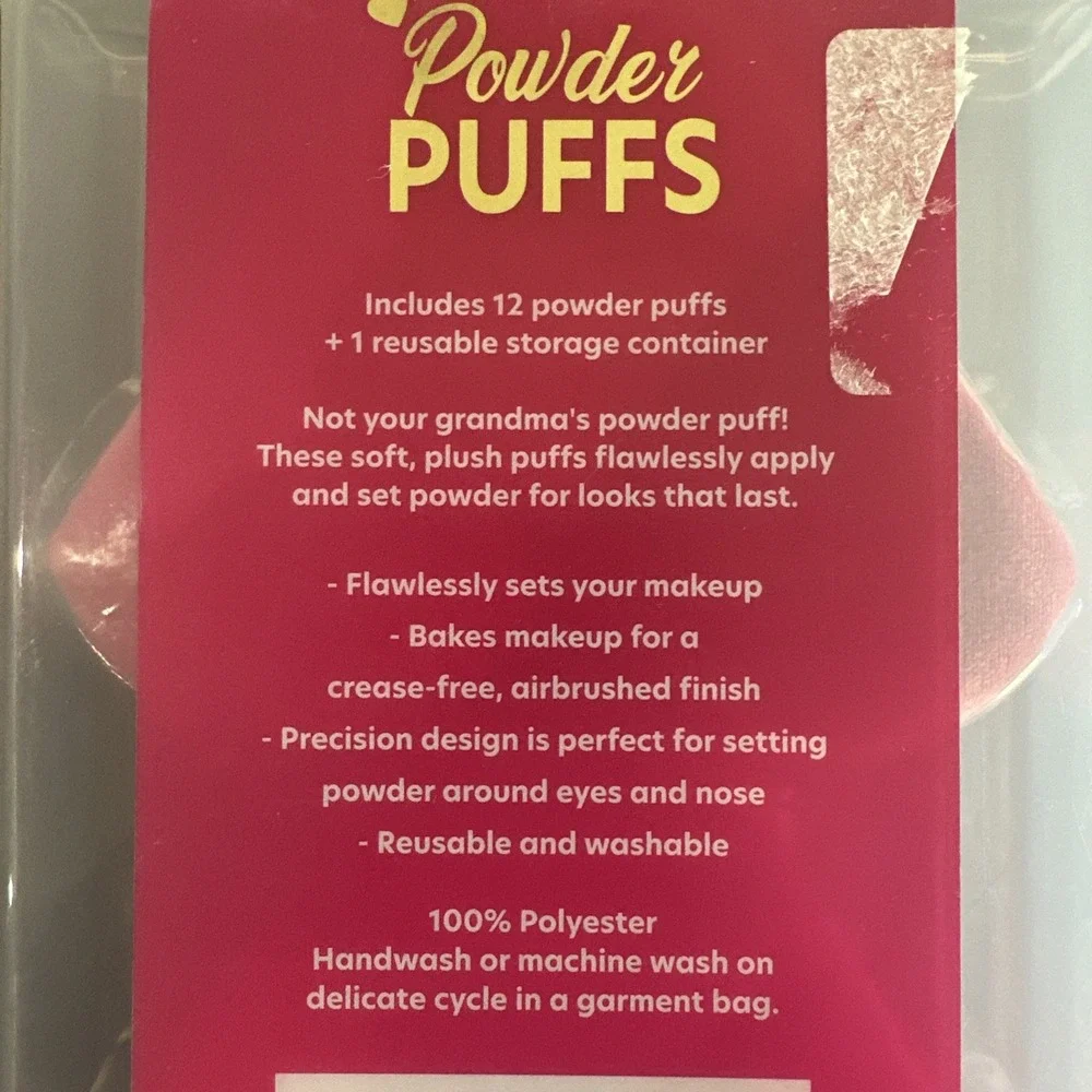 Powder Puffs Sponge Apply Build Contour Set 12 Included Storage Container.